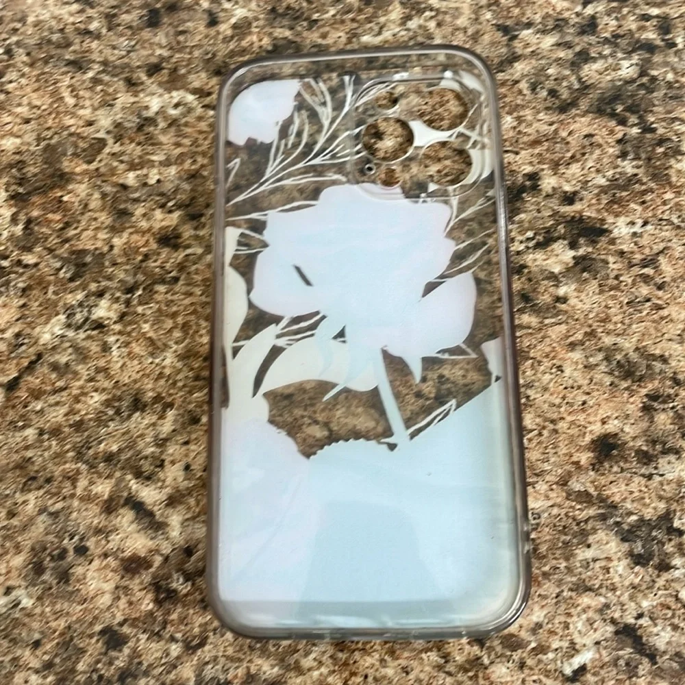 Floral Design Phone Case - Red and Black‎